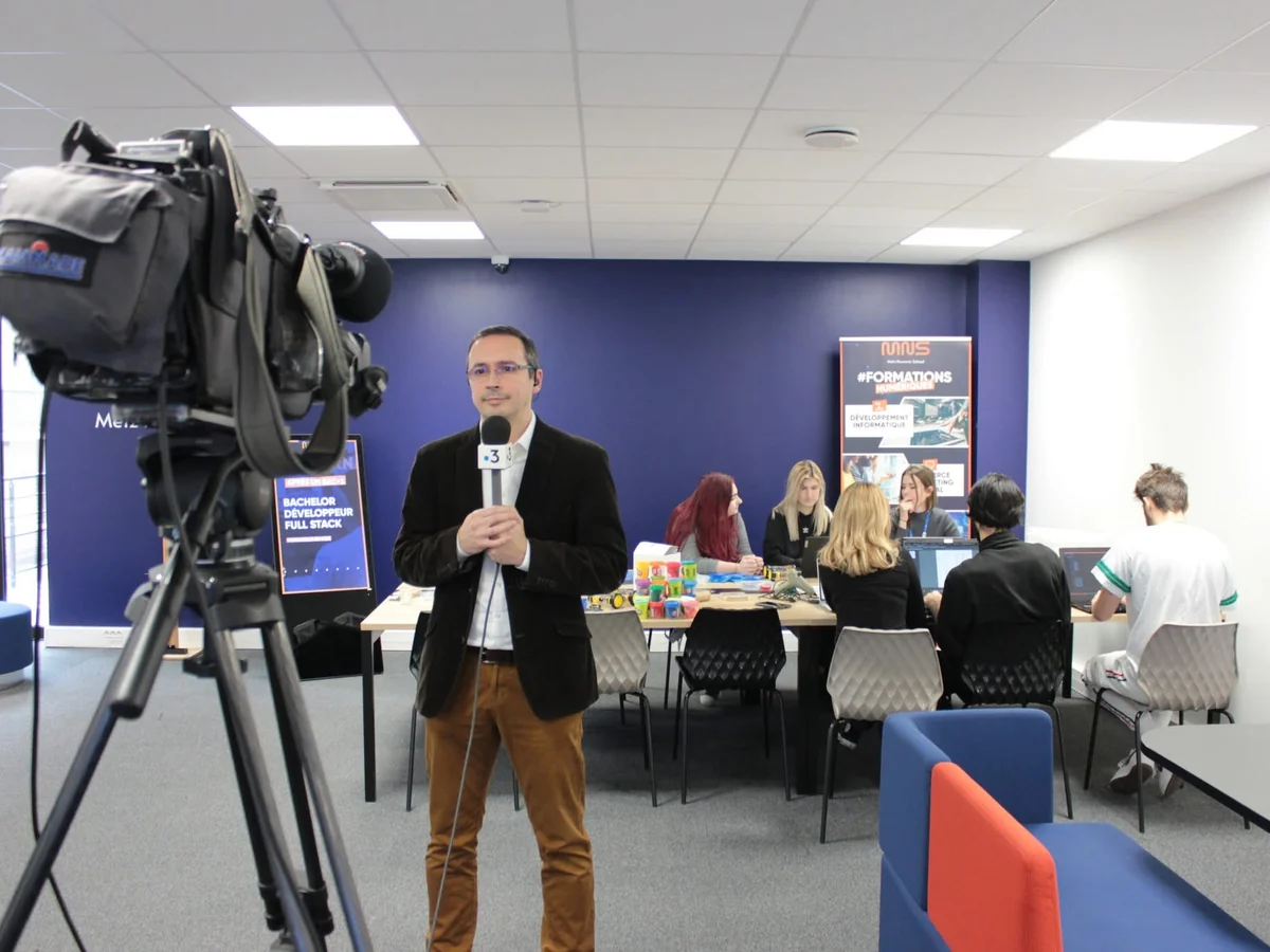 Interview télévisée dans les locaux de Metz Numeric School en 2021